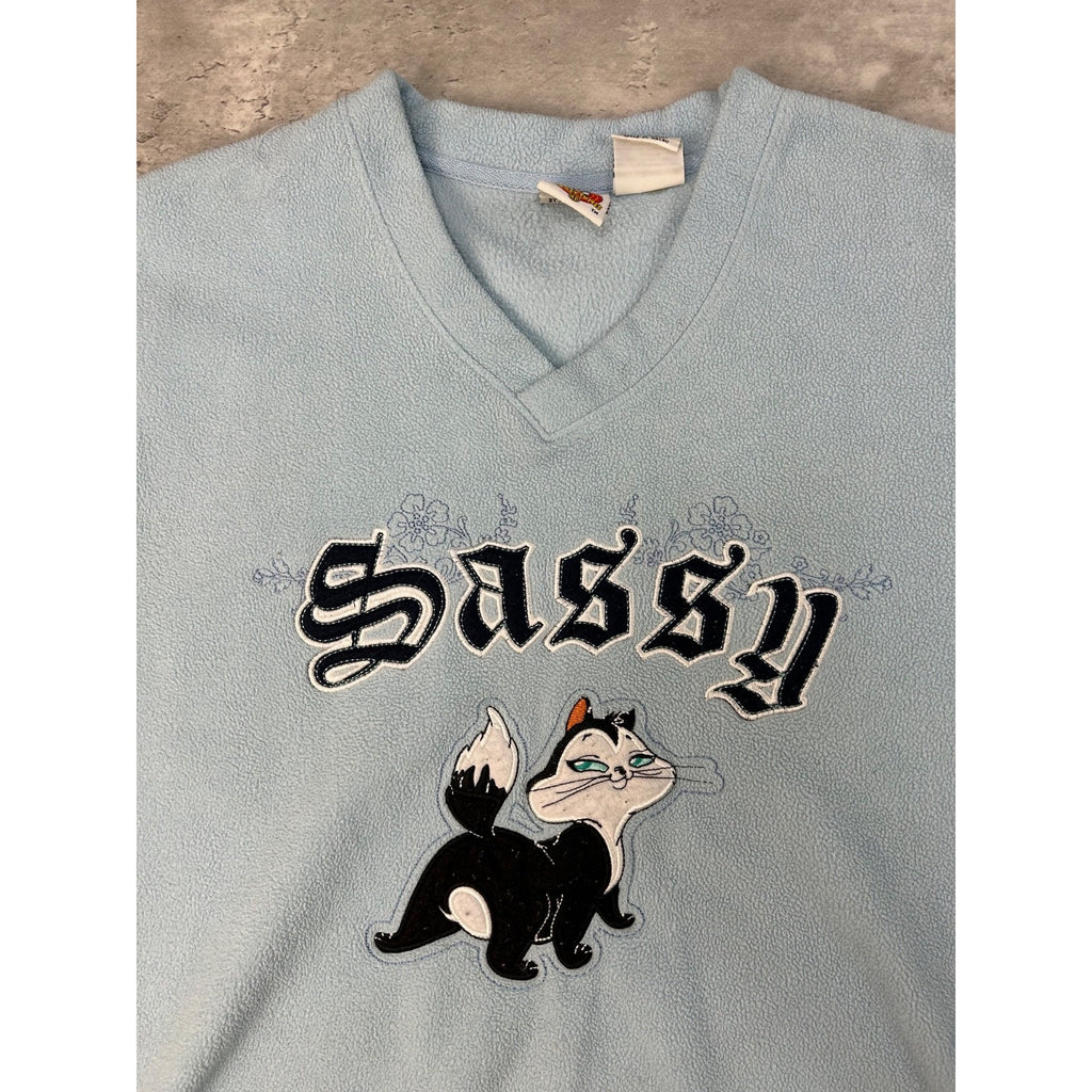 Vintage Looney Tunes Penelope Pussycat Fleece Tv Show Sweatshirt Size Large