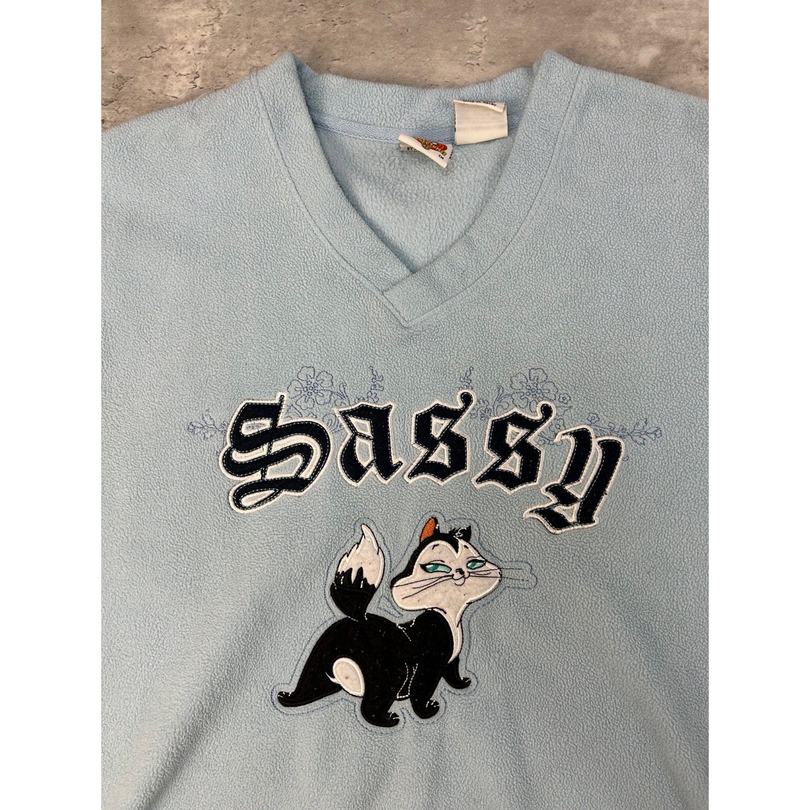 Vintage Looney Tunes Penelope Pussycat Fleece Tv Show Sweatshirt Size Large