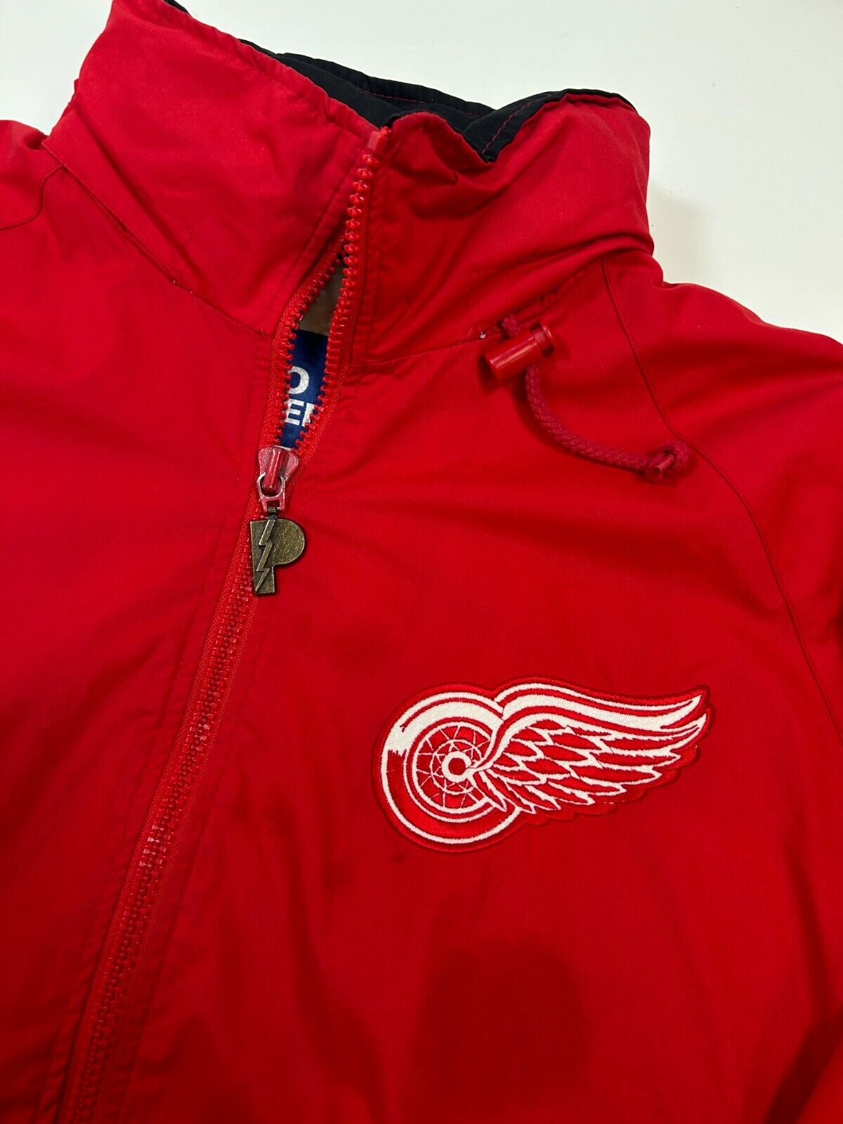 Vintage 90s Detroit Red Wings NHL Pro Player Full Zip Insulated Jacket Sz Large