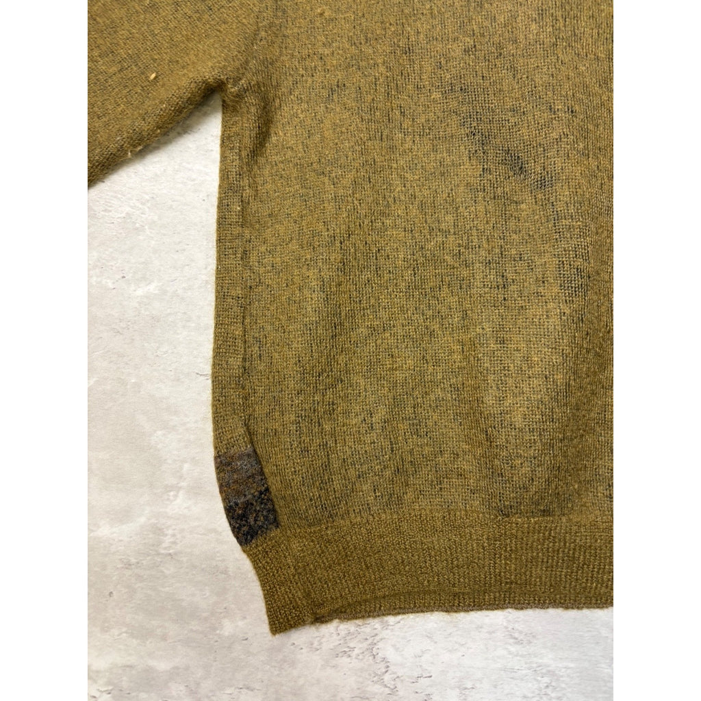 Vintage Montecelli Embroidered Golf 1/4 Button Knit Sweater Size Small