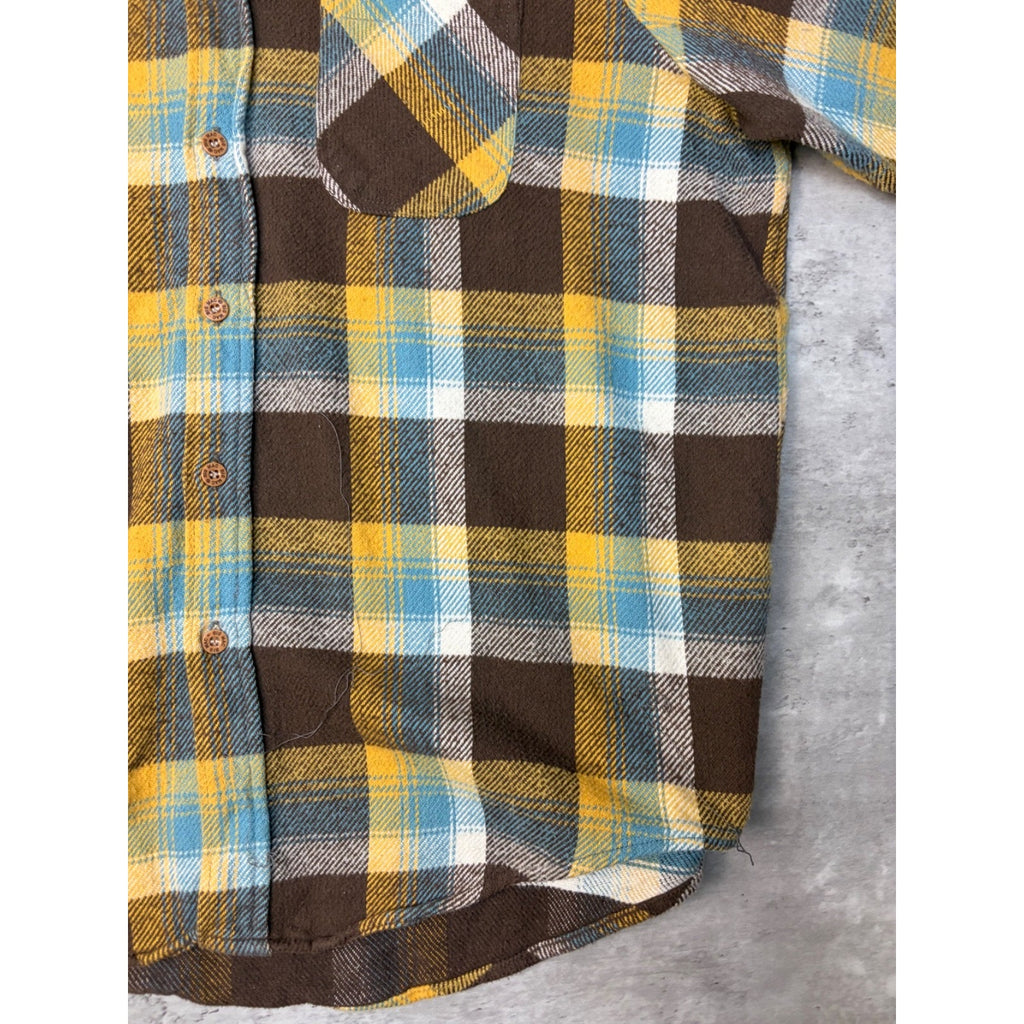 VTG 80s Big Mac Plaid Double Pocket Flannel Long Sleeve Button Up Shirt Size XLT