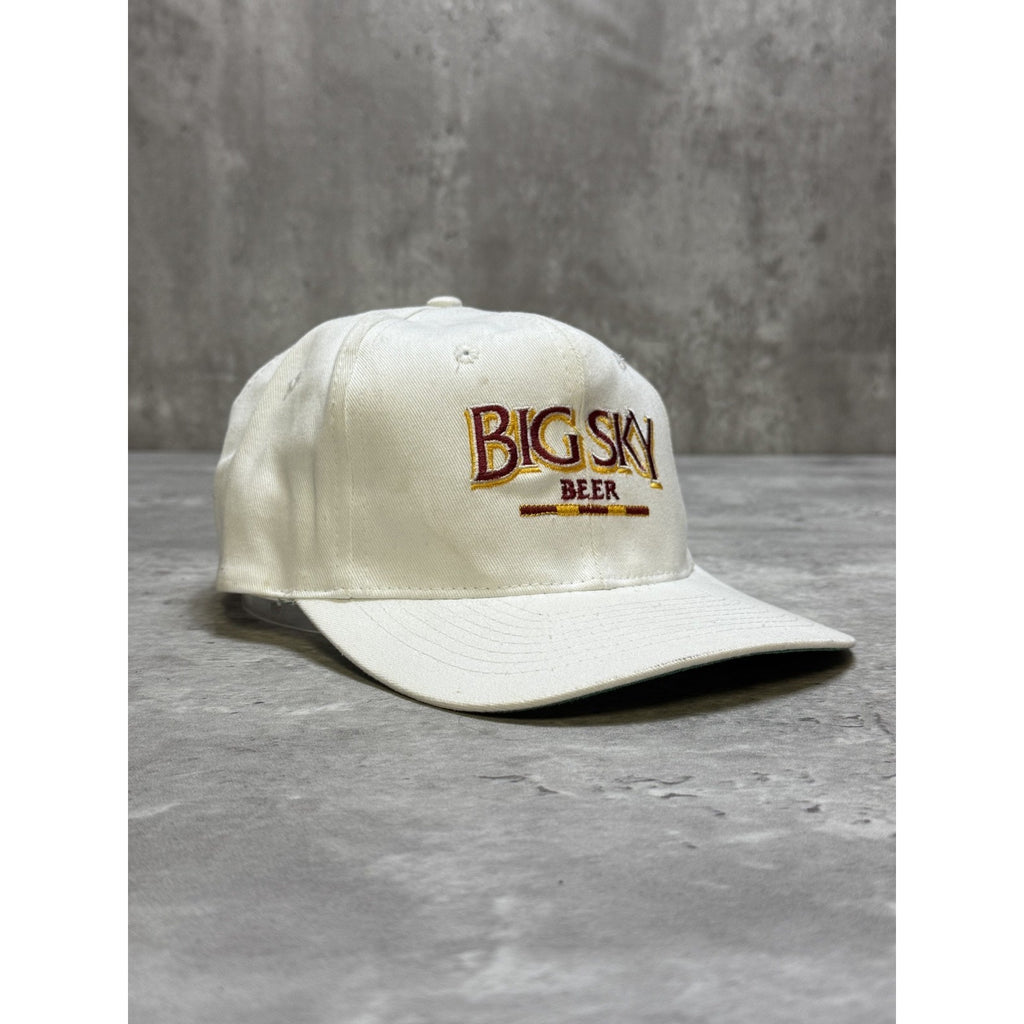 Vintage 90s Big Sky Beer Embroidered Spellout Beer Promo Snapback Hat OSFA