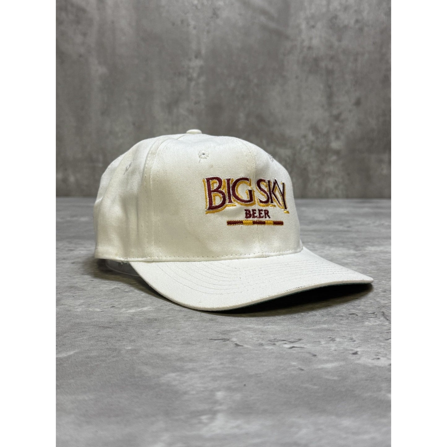 Vintage 90s Big Sky Beer Embroidered Spellout Beer Promo Snapback Hat OSFA