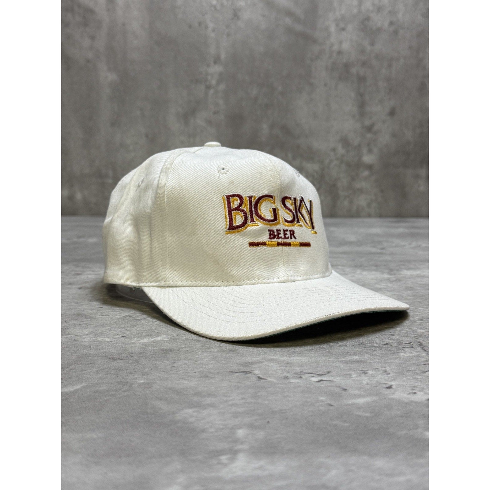 Vintage 90s Big Sky Beer Embroidered Spellout Beer Promo Snapback Hat OSFA
