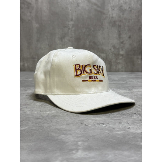 Vintage 90s Big Sky Beer Embroidered Spellout Beer Promo Snapback Hat OSFA