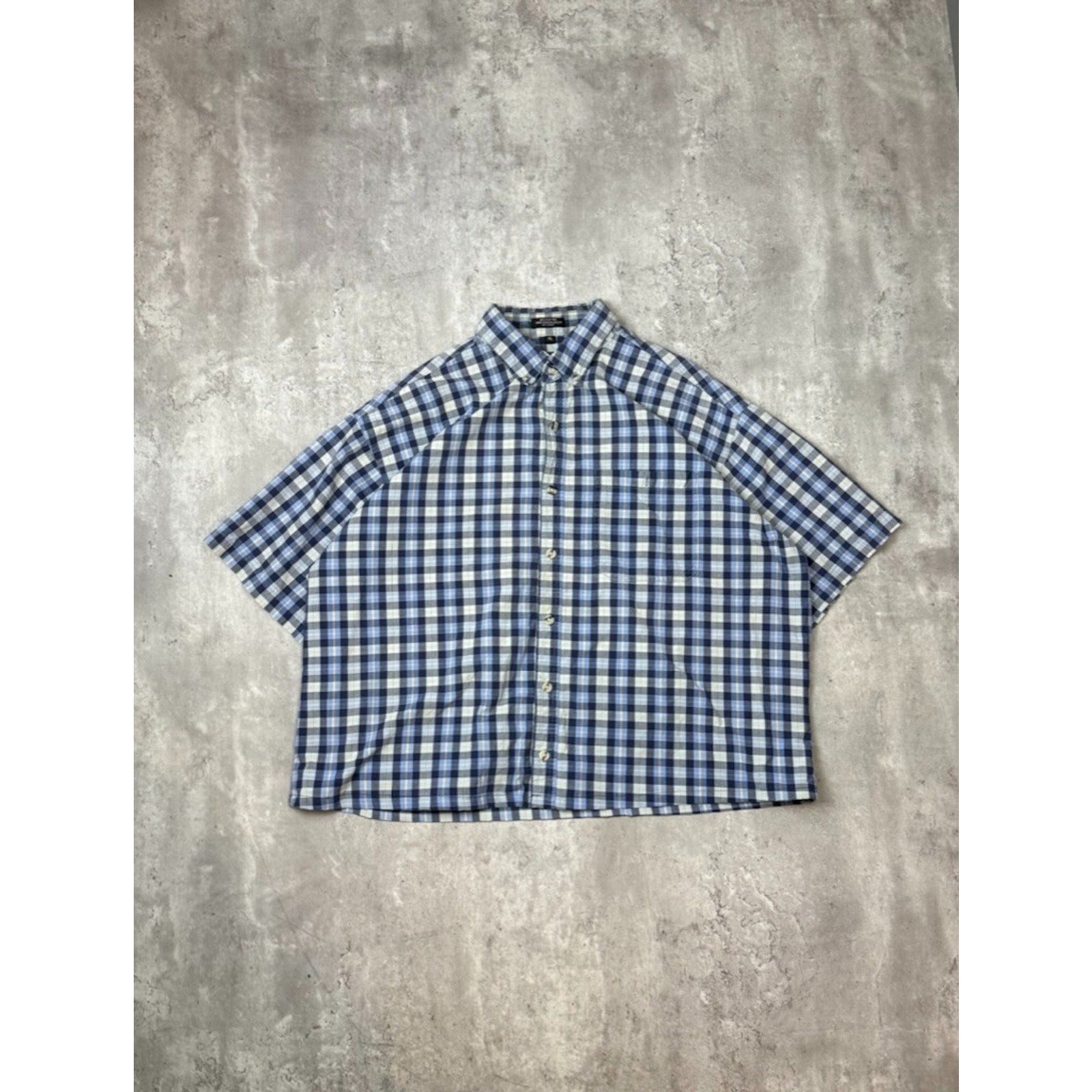 Vintage Canyon Guide Plaid Reworked Cropped Button Up Shirt Size XL