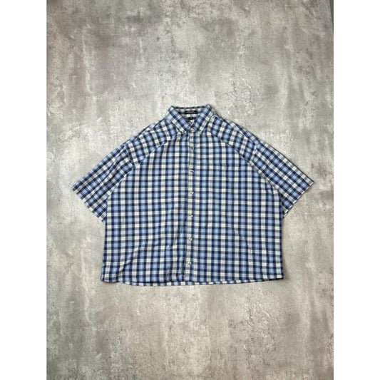 Vintage Canyon Guide Plaid Reworked Cropped Button Up Shirt Size XL