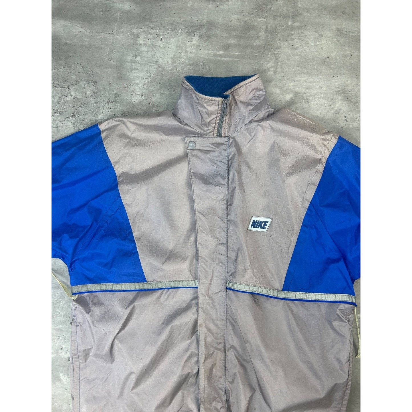 Vintage 80s/90s Nike Two Tone Full Zip Nylon Windbreaker Jacket Size Medium
