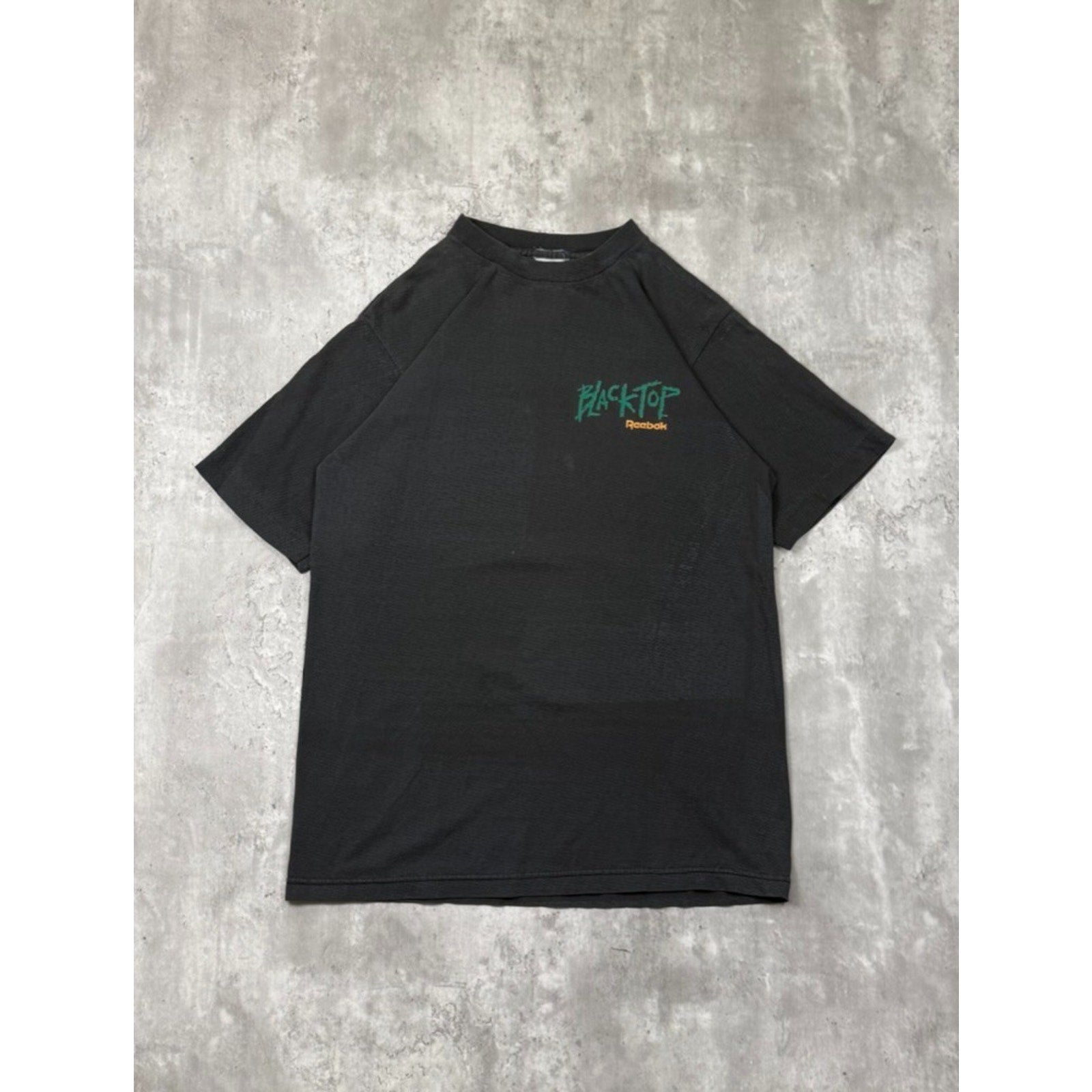 Vintage 90s Reebok Blacktop Grahpic Spellout T-Shirt Size Large