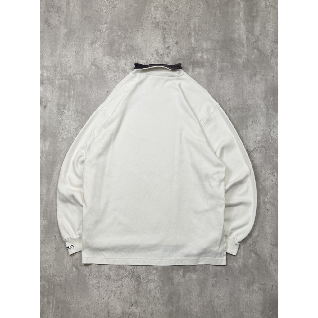 Vintage Polo Ralph Lauren Embroidered Logo Mock Neck Sweatshirt Size Medium
