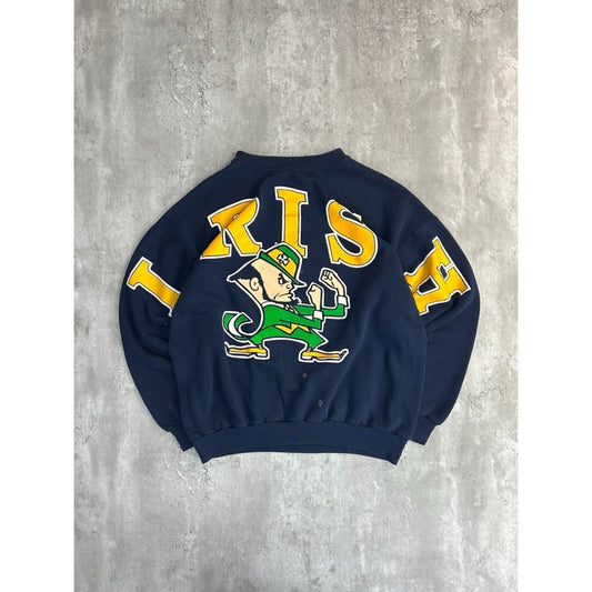 Vintage 90s Notre Dame Fighting Irish NCAA Arm To Arm Spellout Sweatshirt Sz 2XL