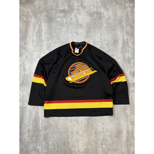 Vintage 90s Vancouver Canucks NHL Stitch CCM Maska Hockey Jersey Size XXL