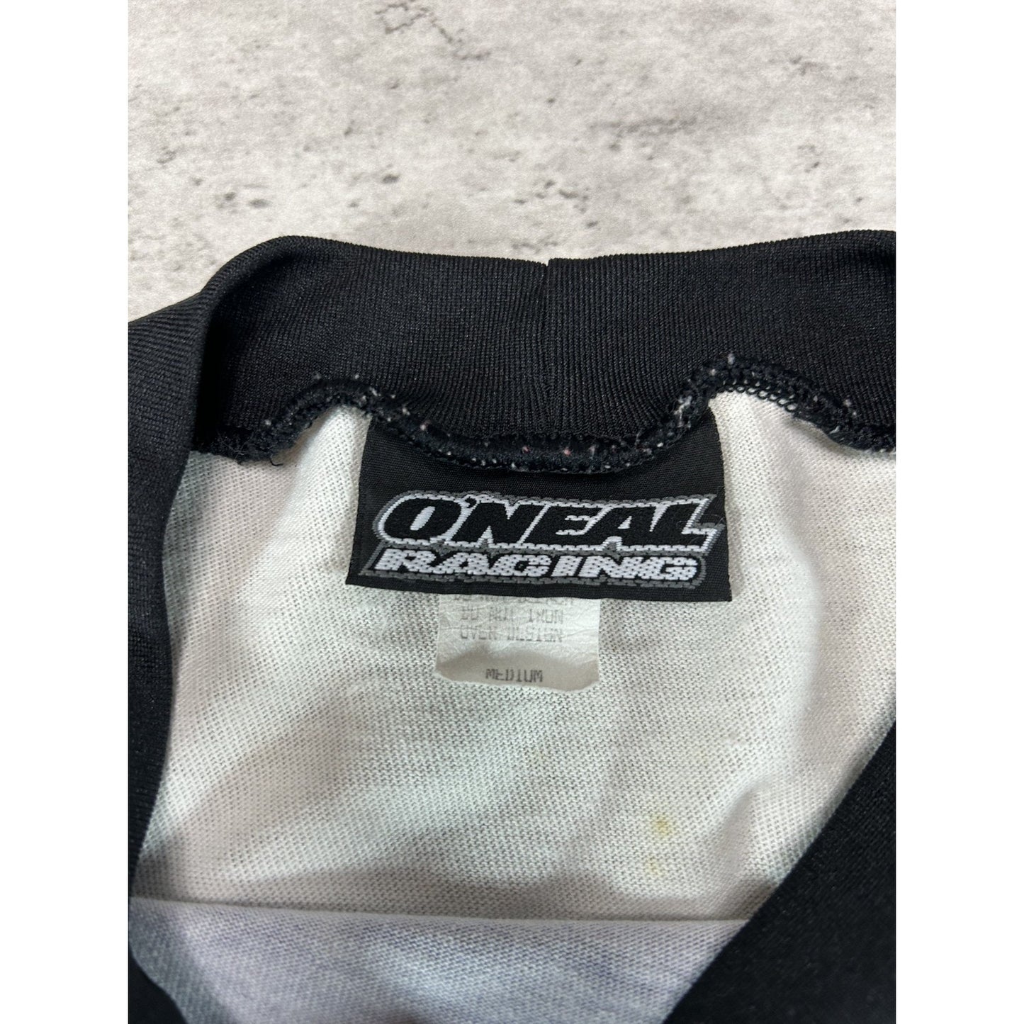 Vintage 90s Oneal Spellout Long Sleeve Cropped Motocross Jersey Size Medium