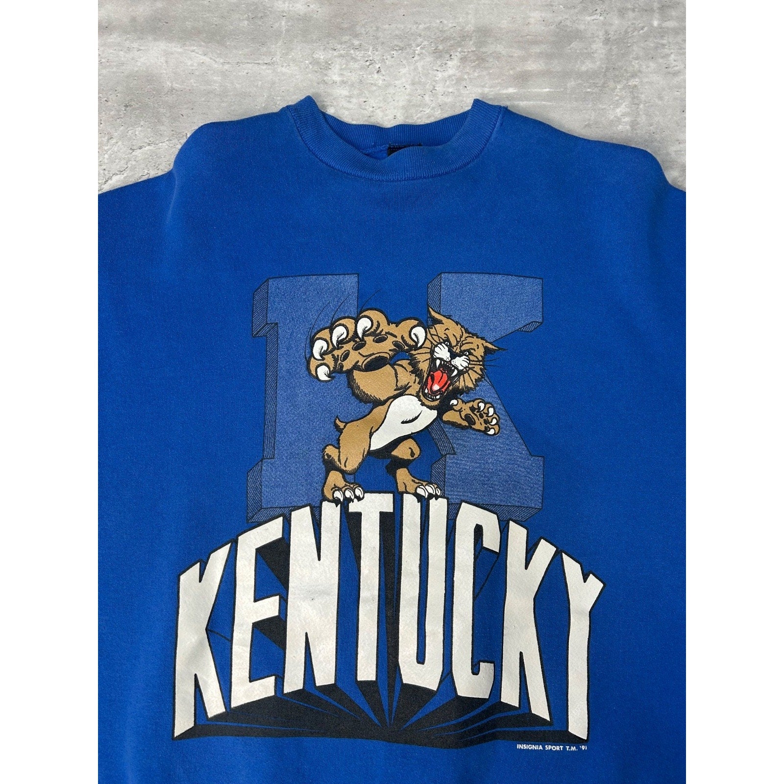 Vintage 1991 Kentucky Wildcats NCAA Collegiate Graphic Sweatshirt Size XL