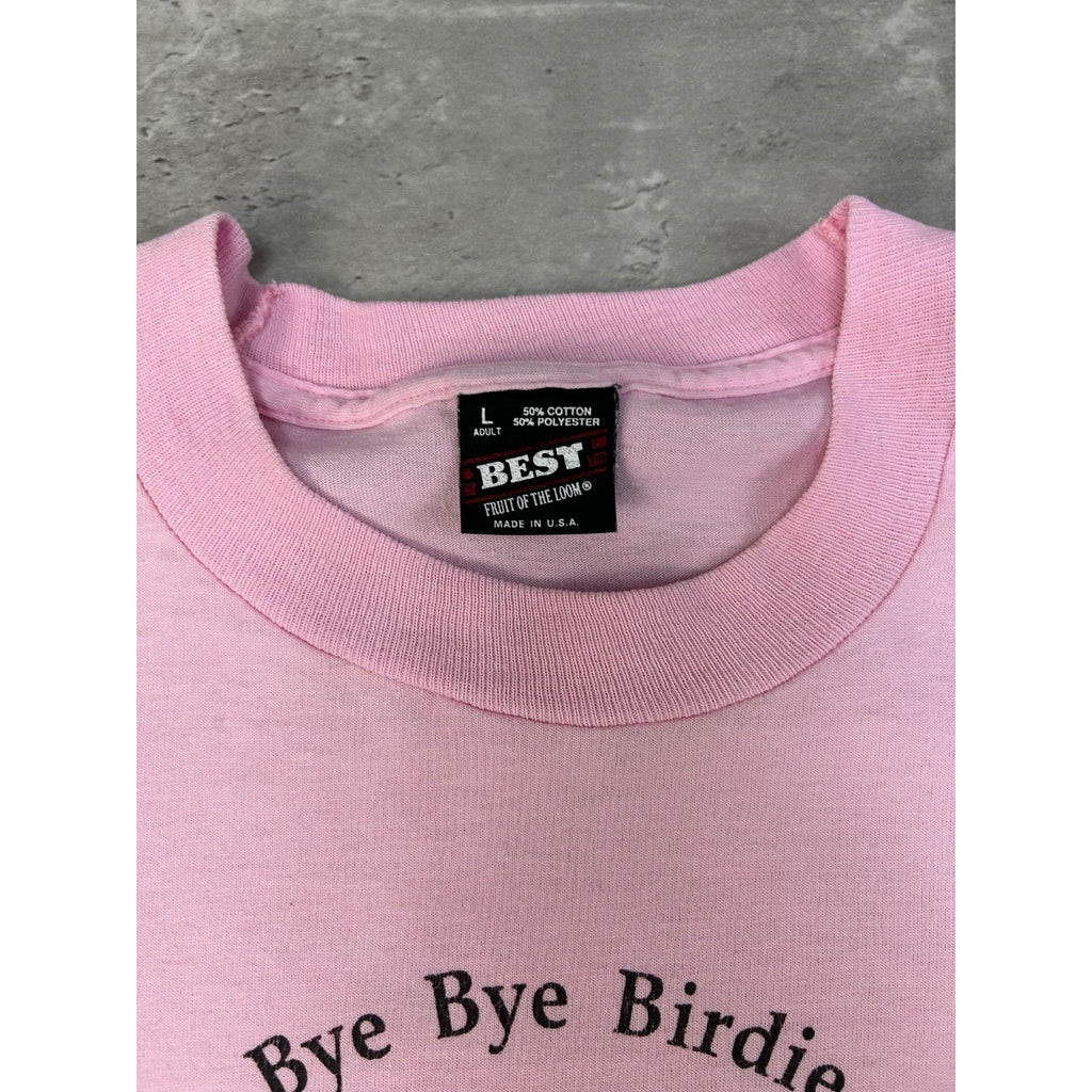 Vintage 1993 Bye Bye Birdie Cartoon Dancer Graphic Pink T-Shirt Size Large