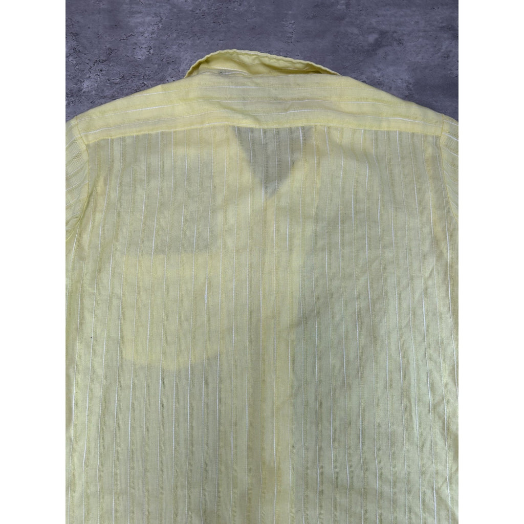 Vintage 80s/90s Arrow Striped Lightweight Single Pocket Button Up Shirt Sz Med