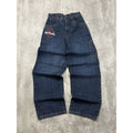 Vintage Y2K Womens Rocawear La Familia Embroidered Medium Wash Denim Pants 26x29