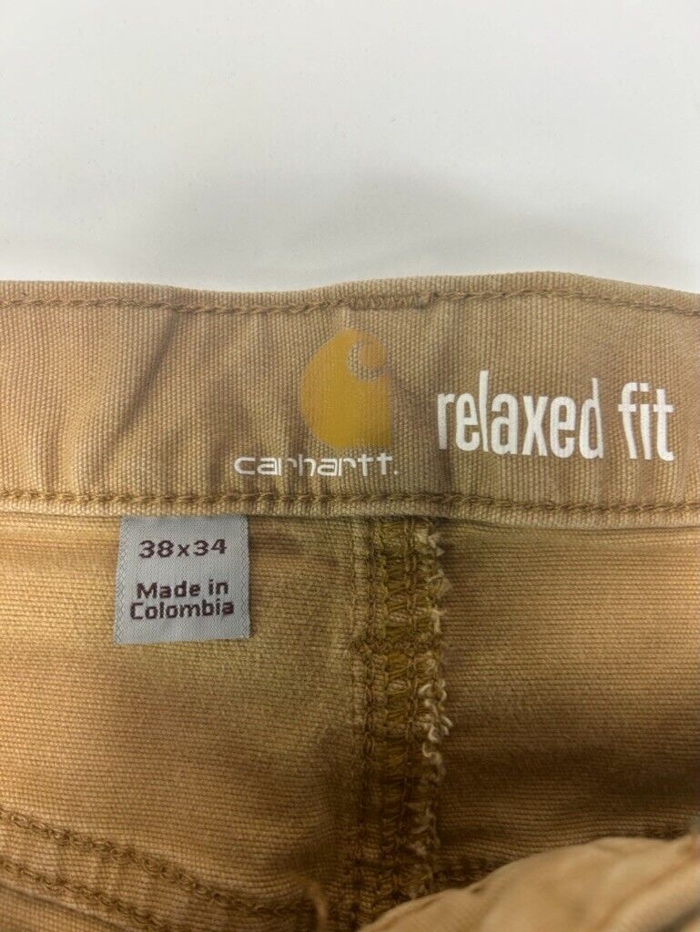 Carhartt Relaxed Fit Canvas Workwear Five Pocket Pants Size 37 Tan