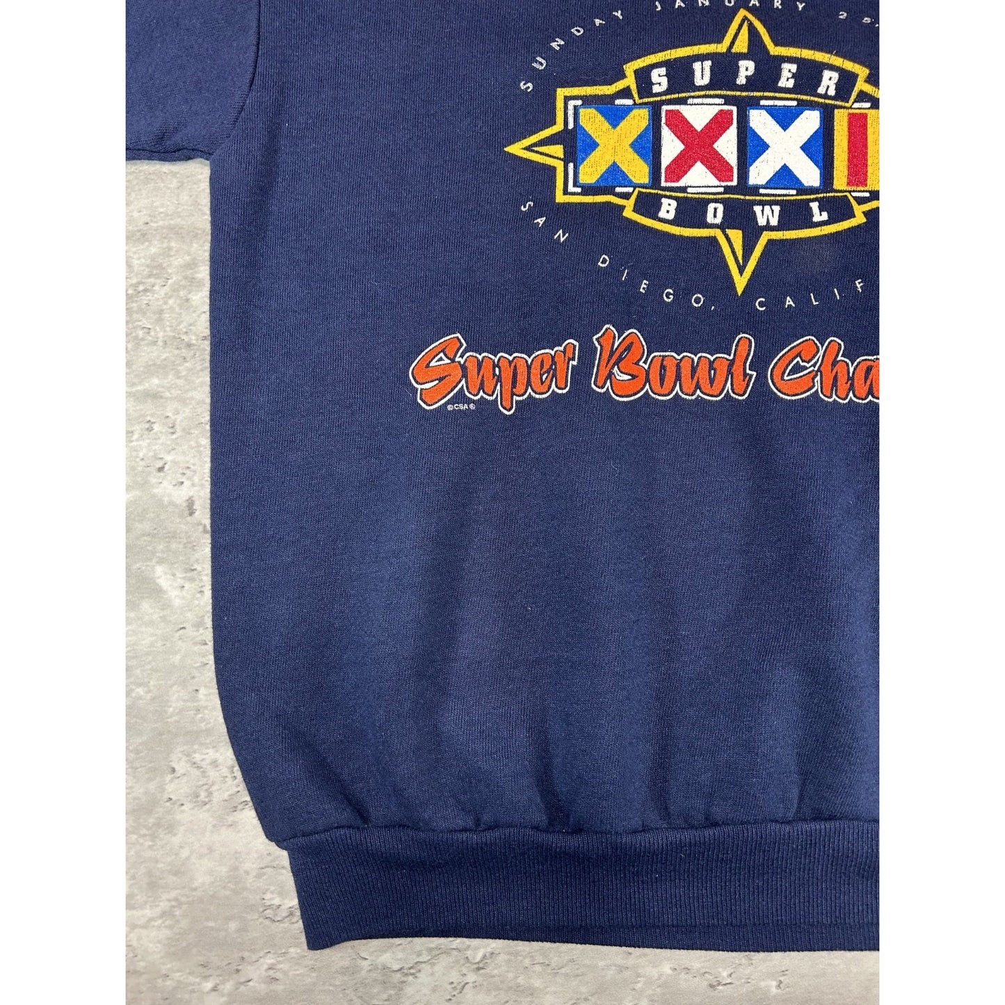 Vintage 1998 Denver Broncos NFL Super Bowl Champs Graphic Sweatshirt Size Medium