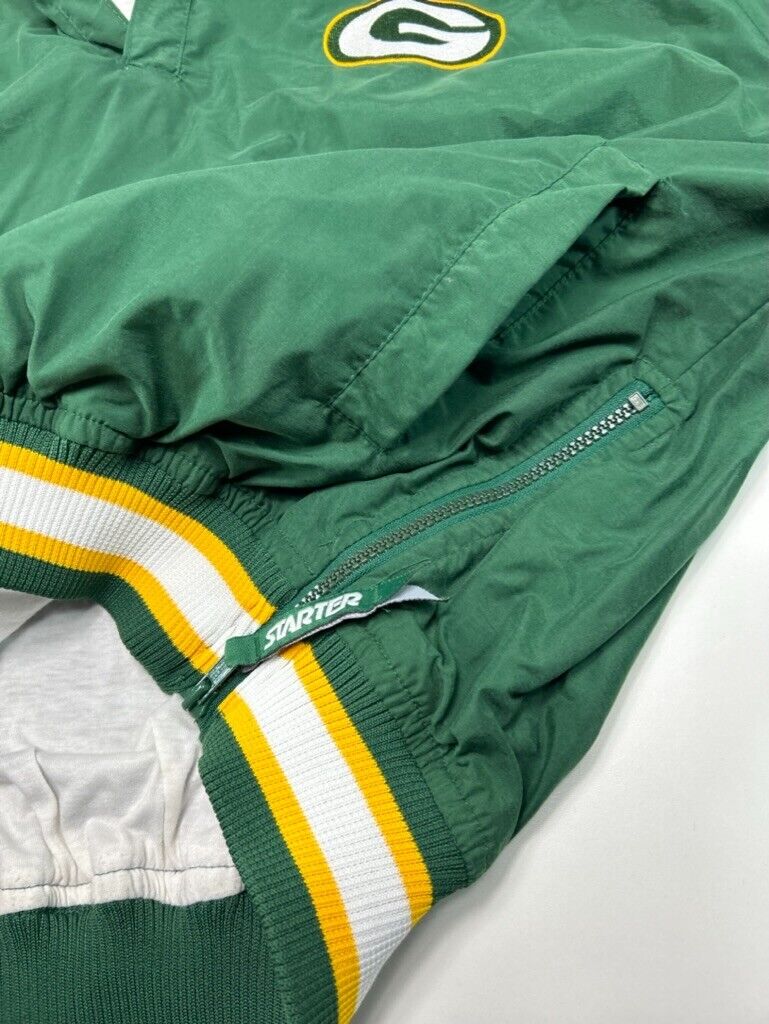 Vintage 90s Green Bay Packers NFL Embroidered 1/4 Starter Jacket Size Medium