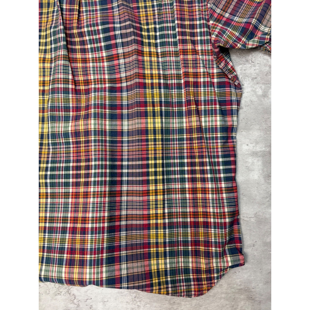 Vintage Polo Ralph Lauren Embroidered Pony Plaid Button Up Shirt Size XL
