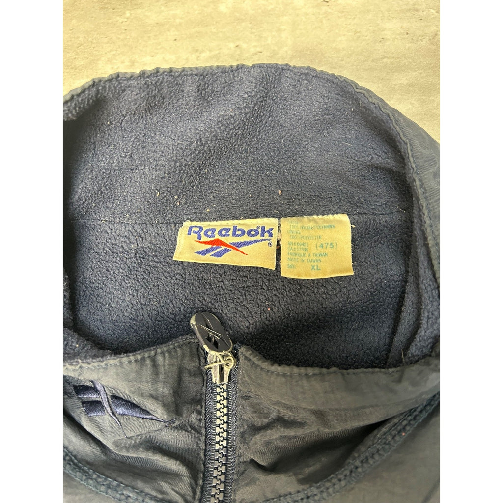 Vintage Reebok Embroidered Spellout Nylon Full Zip Windbreaker Jacket Size XL