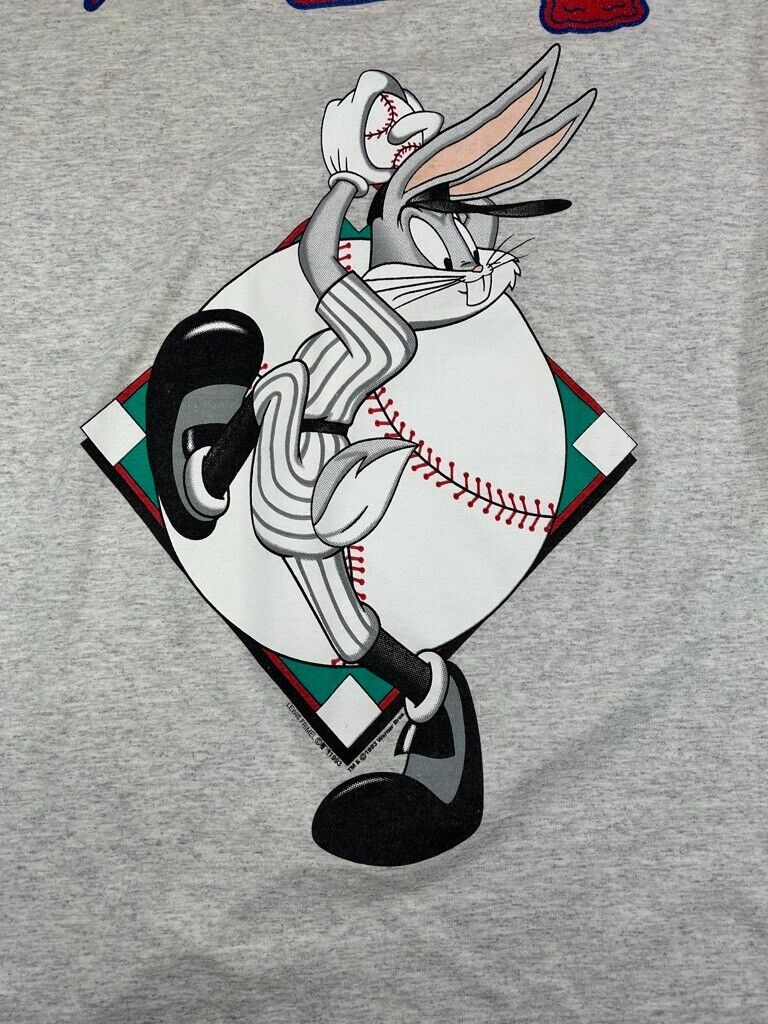 Vintage 1993 Atlanta Braves Looney Tunes Bugs Bunny Baseball T-Shirt Size 3XL