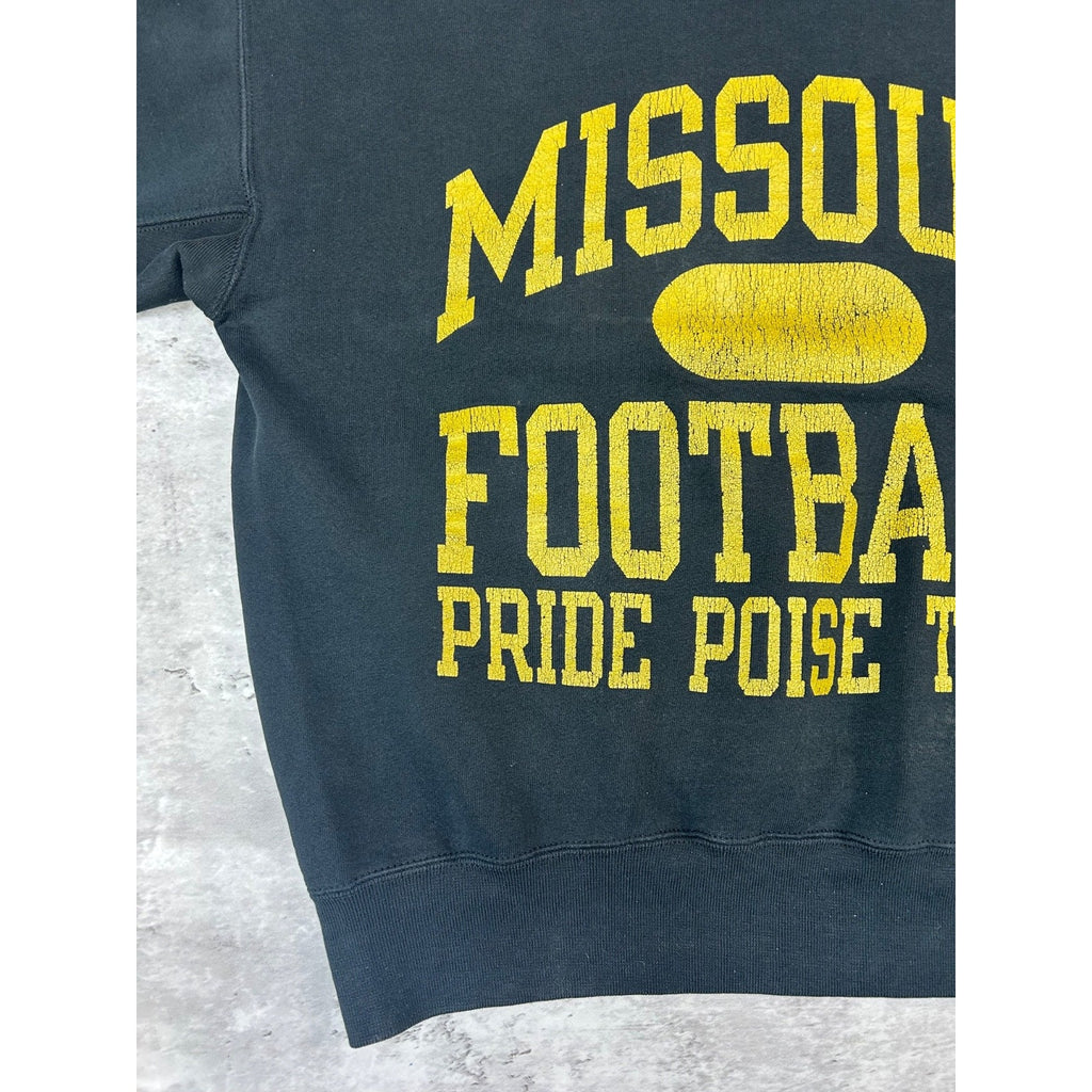 Vintage 90s Missouri Football NCAA Collegiate Spellout Sweatshirt Size XL