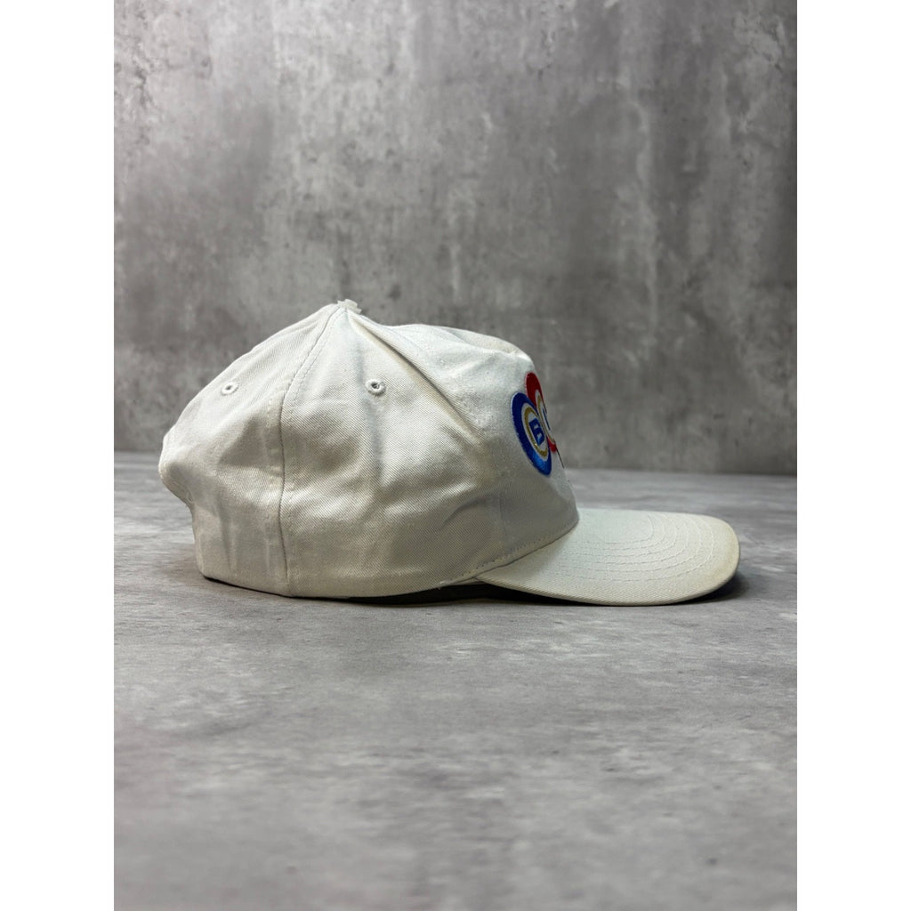 Vintage 90s Bingo Embroidered Spellout White Snapback Hat OSFA