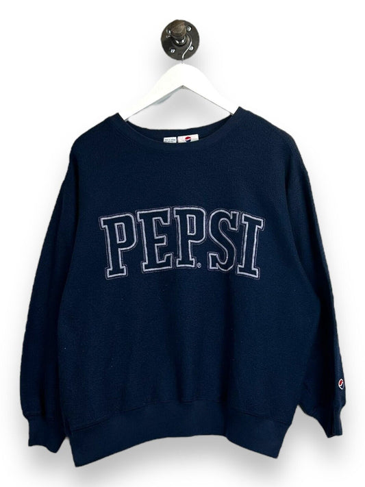 Vintage Pepsi Embroidered Spellout Snack Promo Crewneck Sweatshirt Size Medium