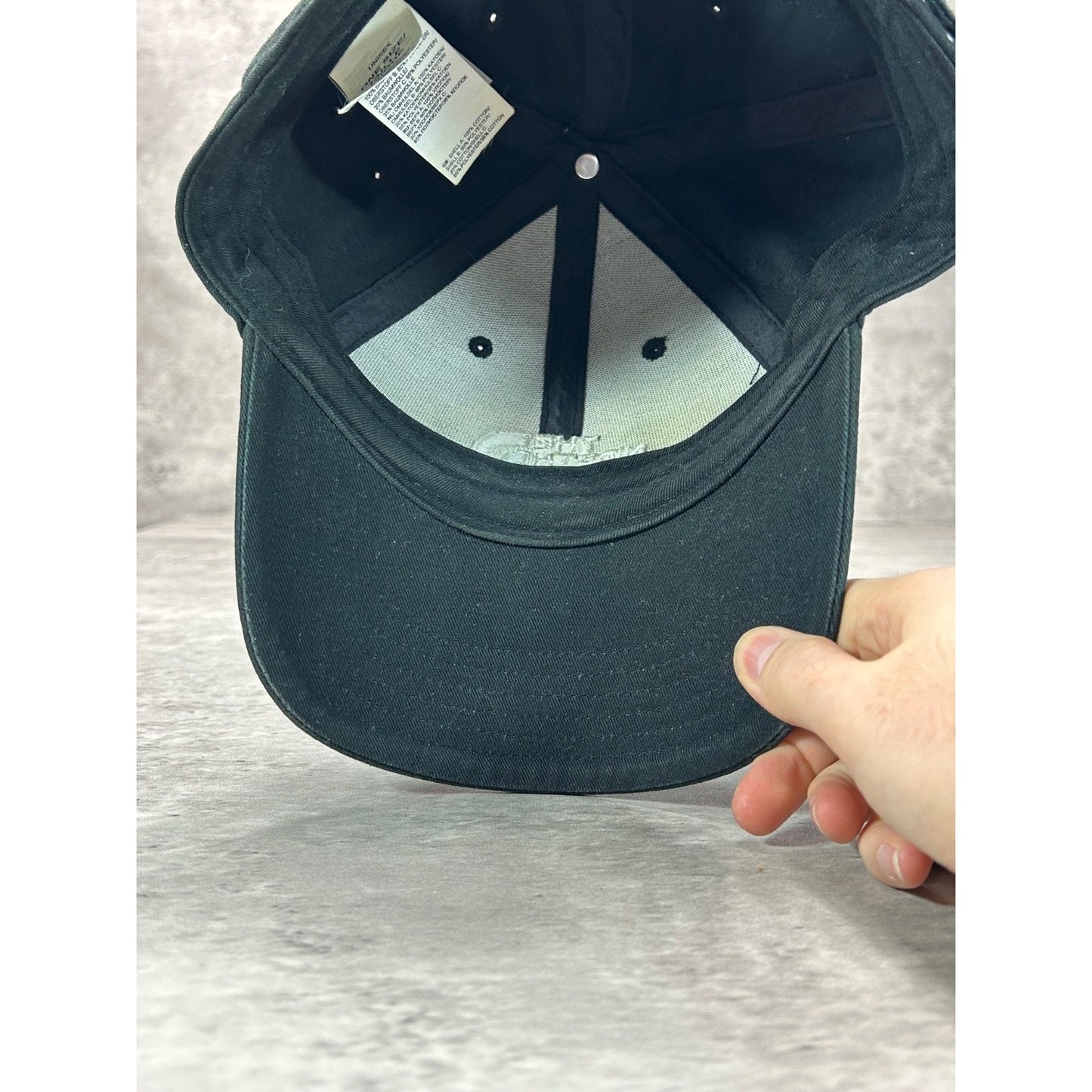 Vintage The North Face TNF Embroidered Spellout Logo Strapback Hat OSFA Black