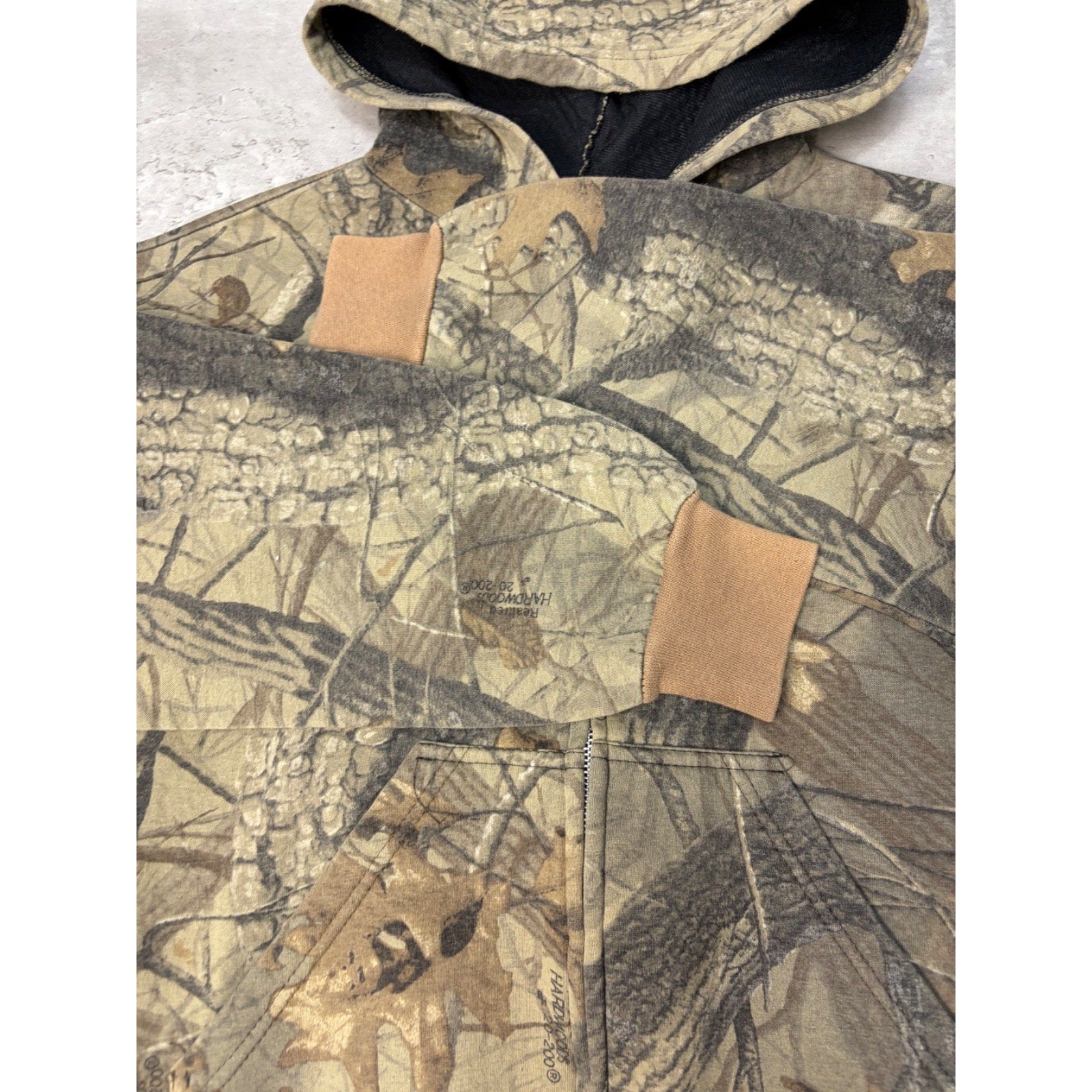 90s Outdoors Outfitters Camo Full Zip Hooded Hunting Sweatshirt Sz Medium