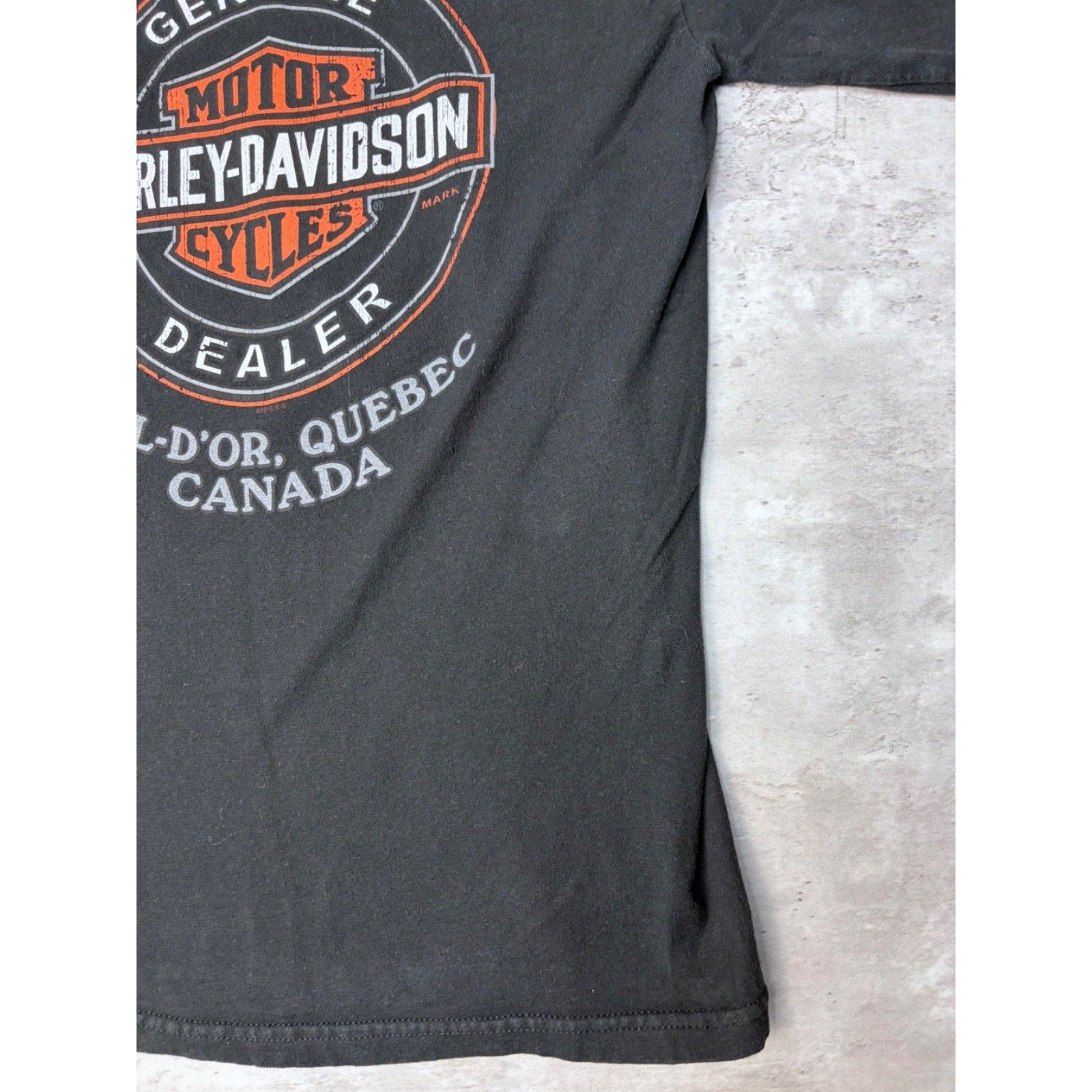 Harley Davidson Flaming Chrome Skull Graphic Long Sleeve T-Shirt Size Medium