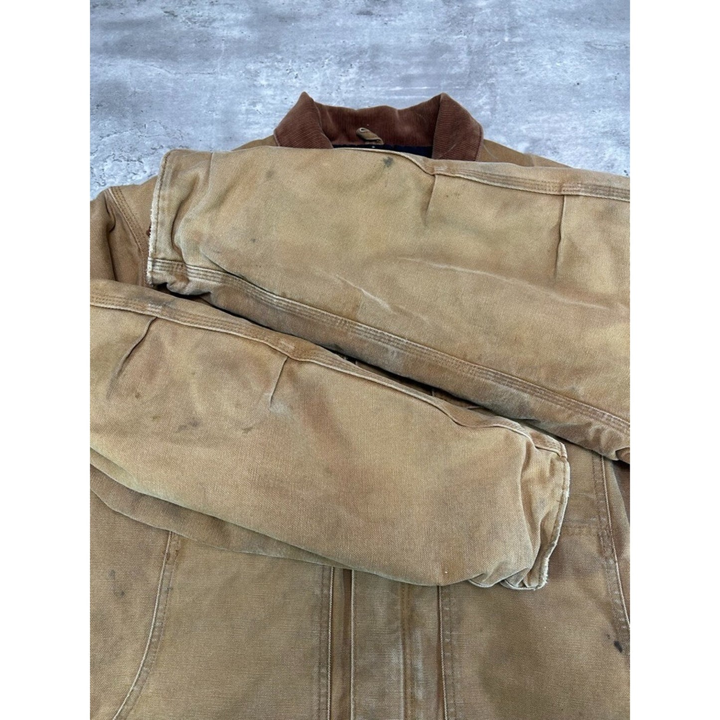 Vintage Carhartt Insulated Canvas Workwear Arctic Jacket Size XL Beige