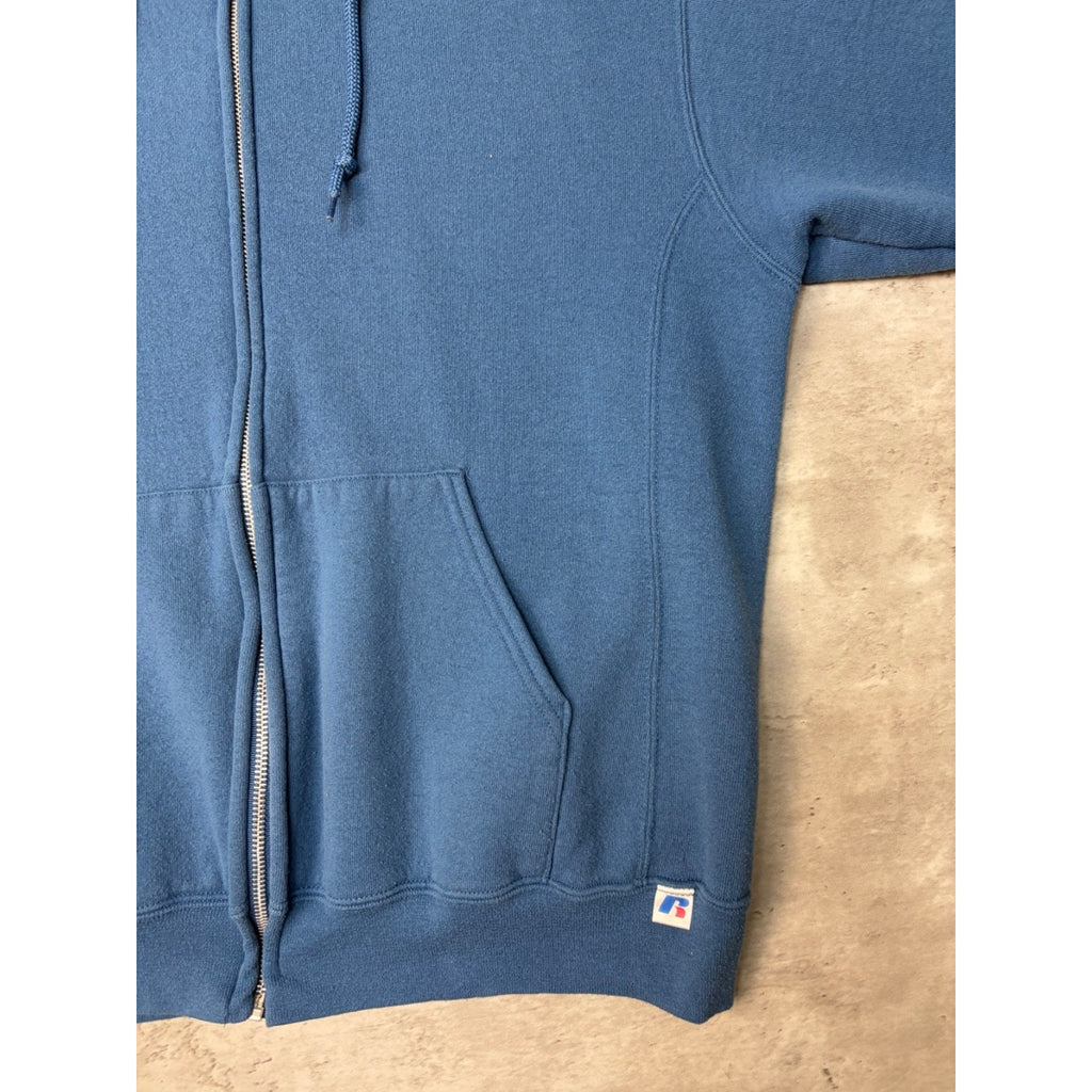 Vintage Russell Athletics Blank Hooded Full Zip Sweatshirt Size Large