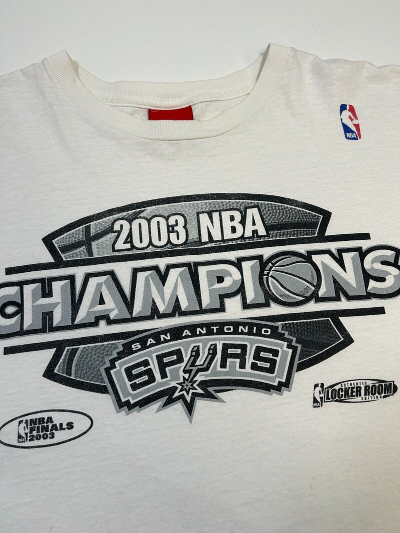 Vintage Y2K 2003 San Antonio Spurs NBA Champions Reebok T-Shirt Size 2XL