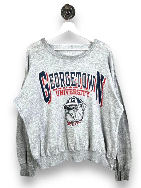 Vintage 1992 Georgetown Hoyas University Spell Out Sweatshirt Size Medium 90s