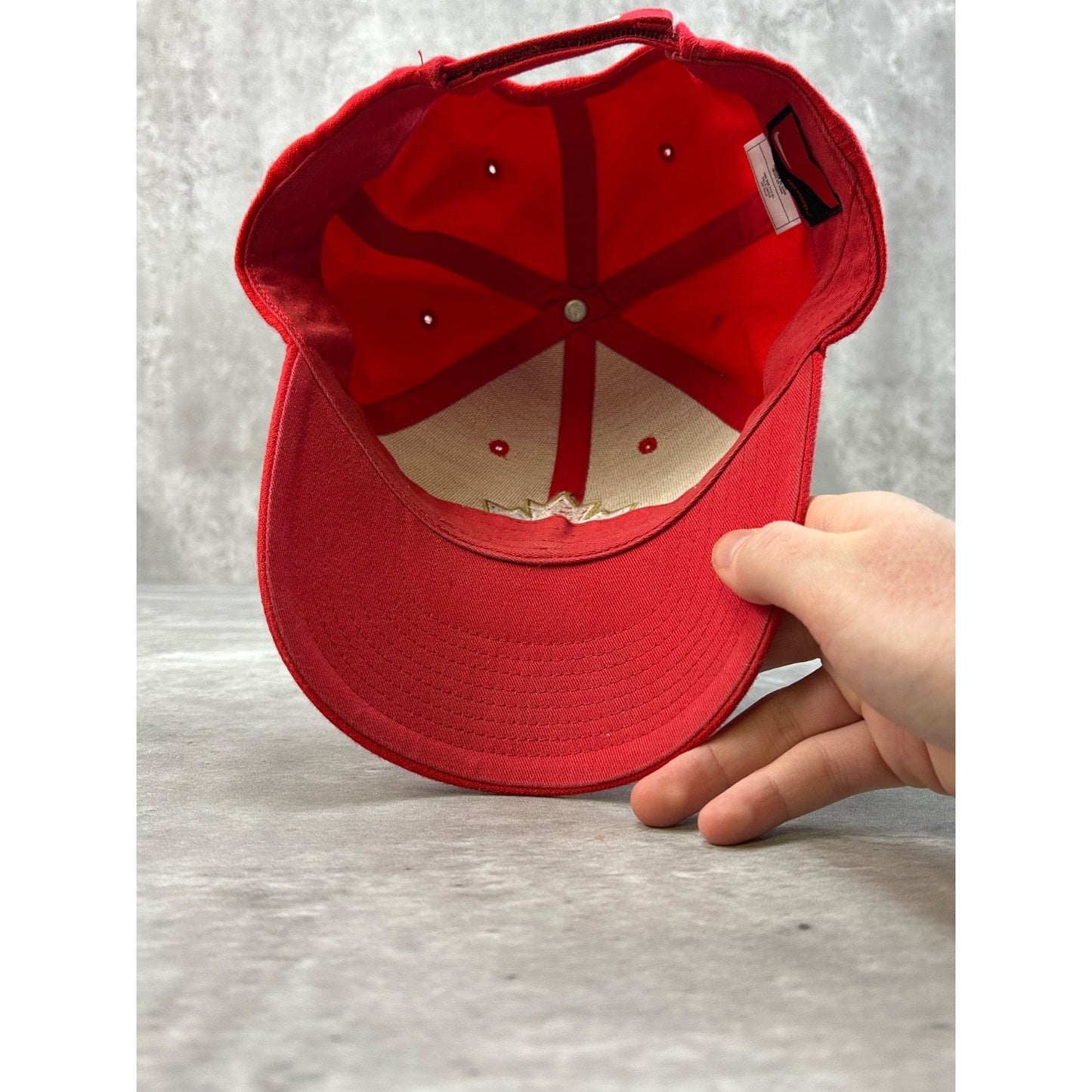 Vintage Team Canadas Hockey Olympics Embroidered Logo Strapback Hat OSFA