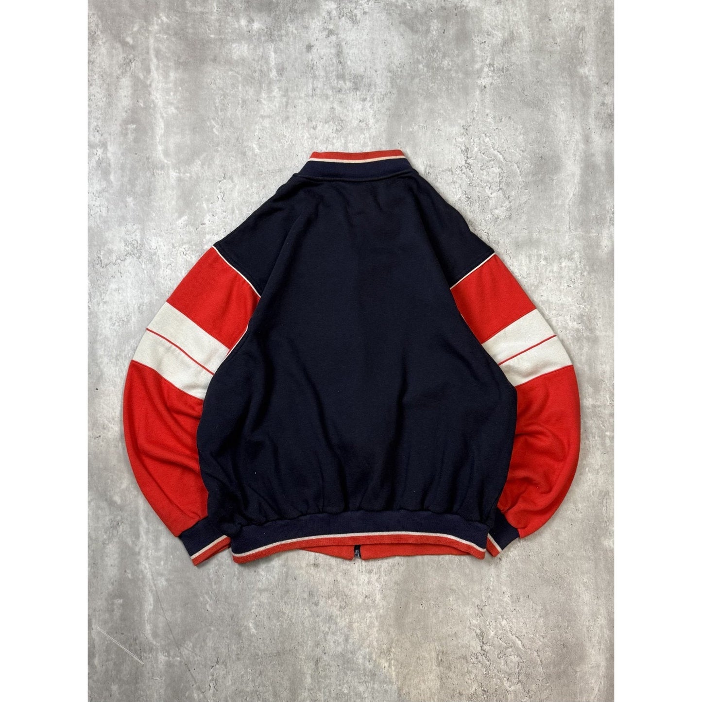 Vintage 80s Adidas Embroidered Trefoil Full Zip Two Tone Sweatshirt Size XL