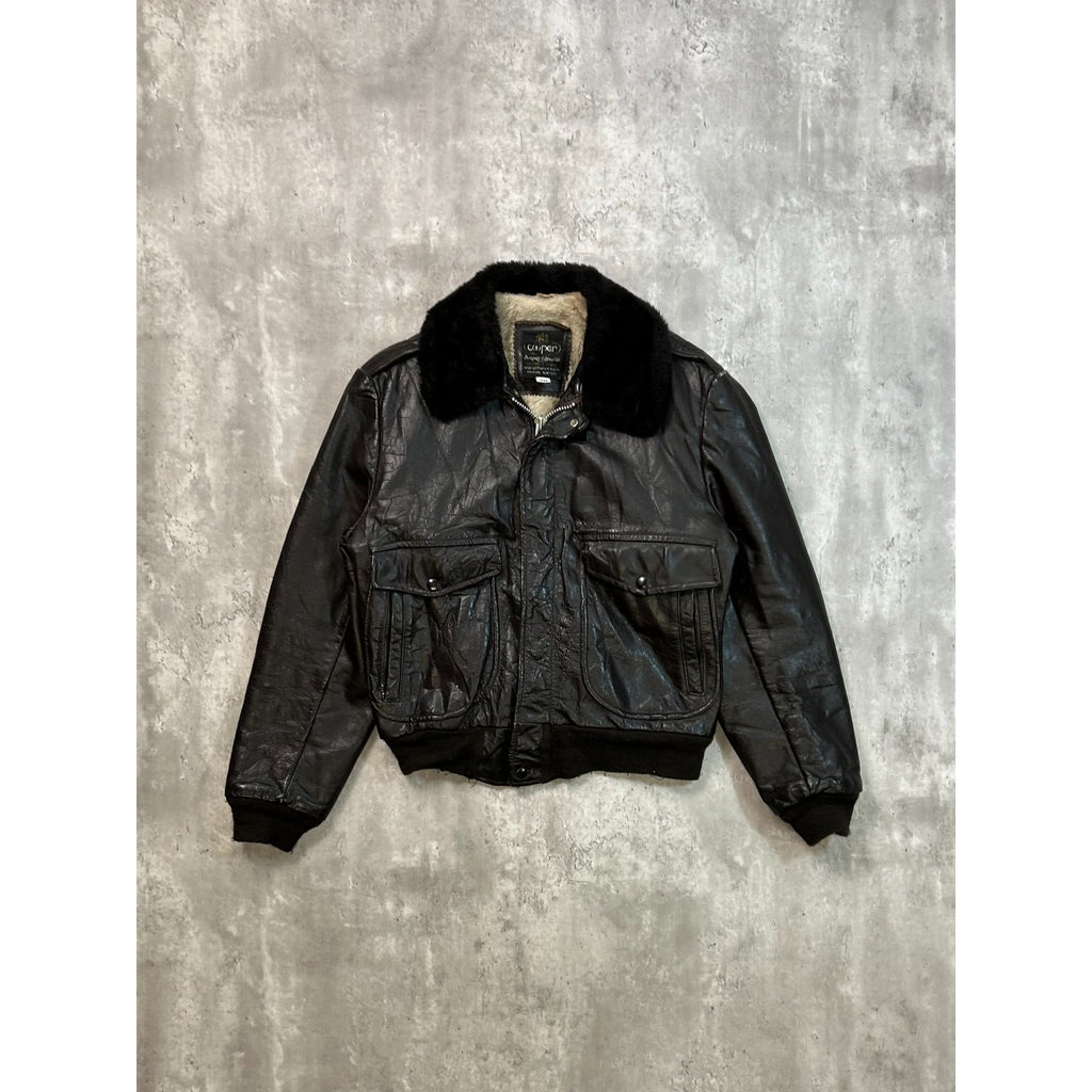 Vintage 1970s Cooper G1 Goatskin Flight Bomber Jacket Size Small