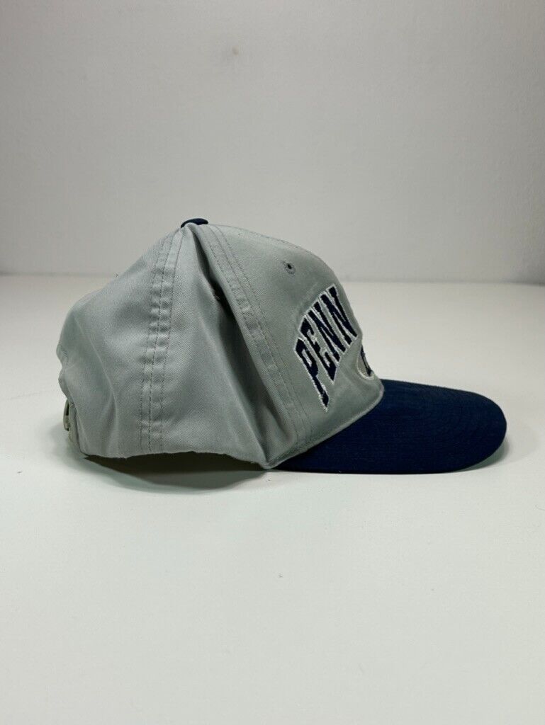 Vintage 90s Penn State Nittany Lions NCAA Arc Spell Out Snapback Hat OSFA Gray