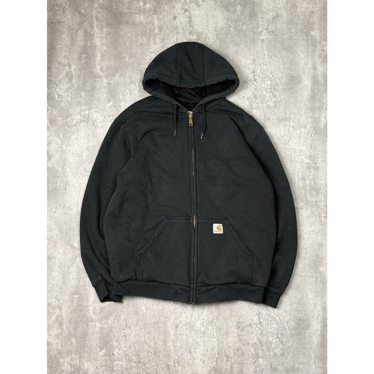 Vintage Carhartt Heavyweight Full Zip Hooded Workwear Sweatshirt Size Medium