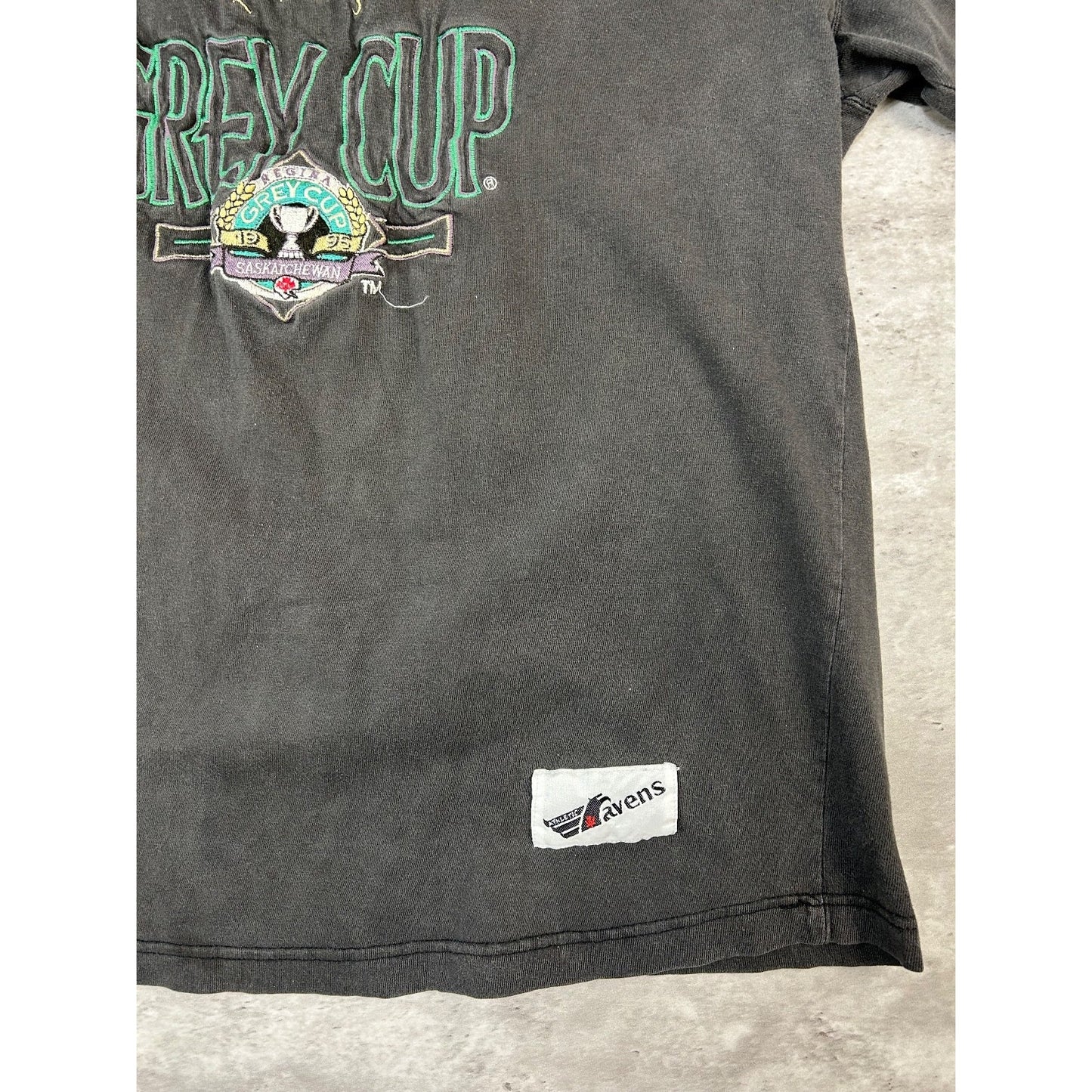 Vintage 1995 CFL Grey Cup Stallions Vs Stampeders Football T-Shirt Size Large