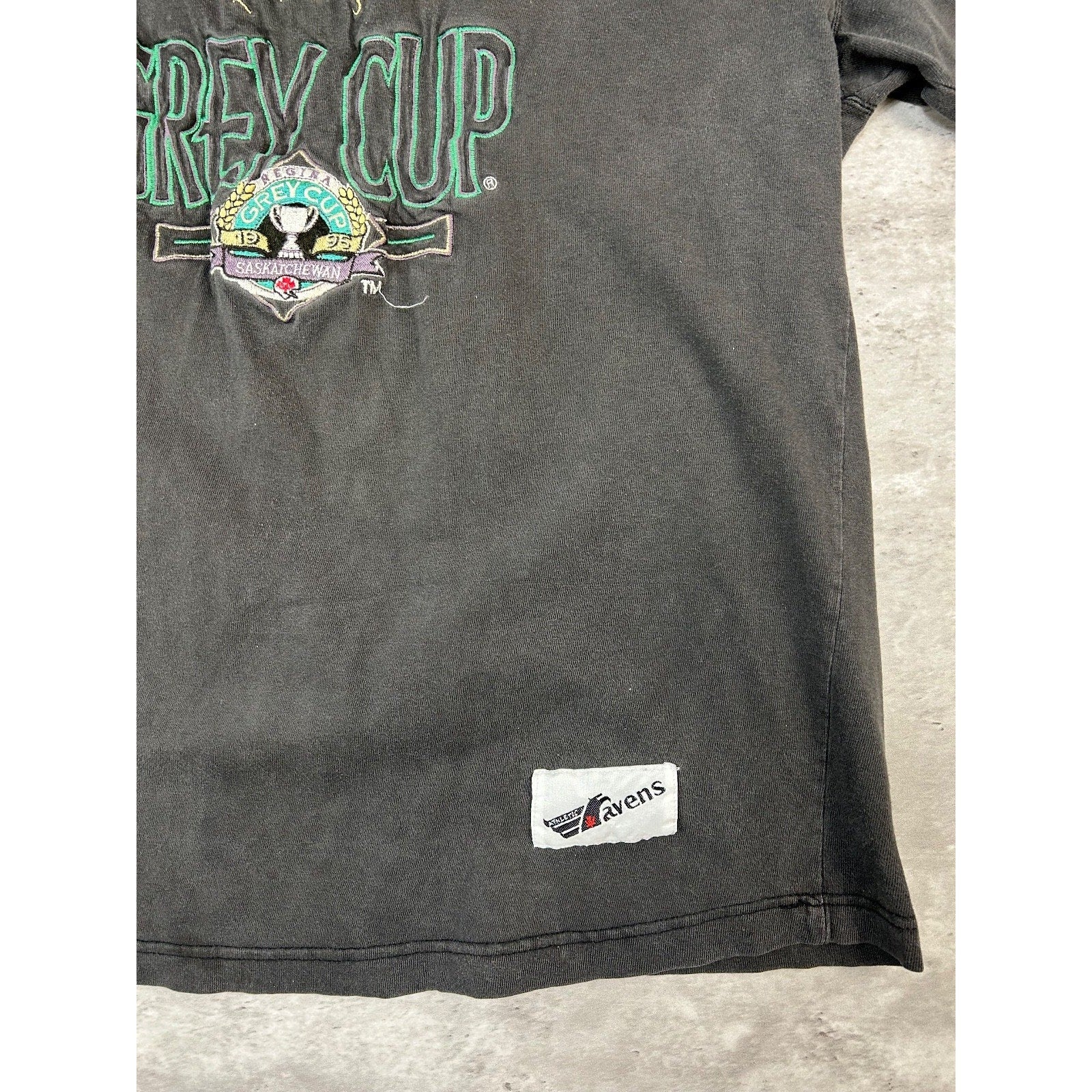 Vintage 1995 CFL Grey Cup Stallions Vs Stampeders Football T-Shirt Size Large