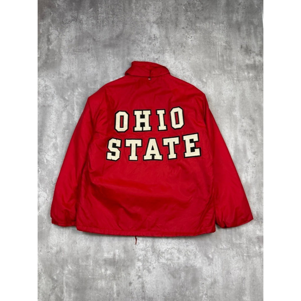 Vintage 70s/80s Ohio State Buckeyes NCAA Fleece Lined Coaches Jacket Size XL