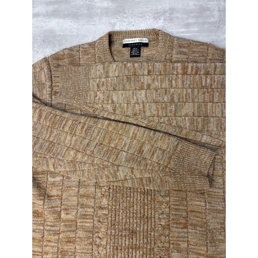 Vintage Geoffrey Beene Textured Print Pullover Knit Sweater Size Medium