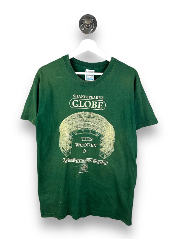 Vintage Shakespeares Globe Thing Wooden O London England T-Shirt Size Medium