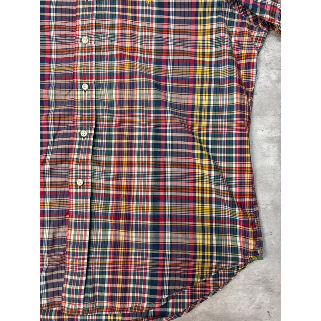 Vintage Polo Ralph Lauren Embroidered Pony Plaid Button Up Shirt Size XL