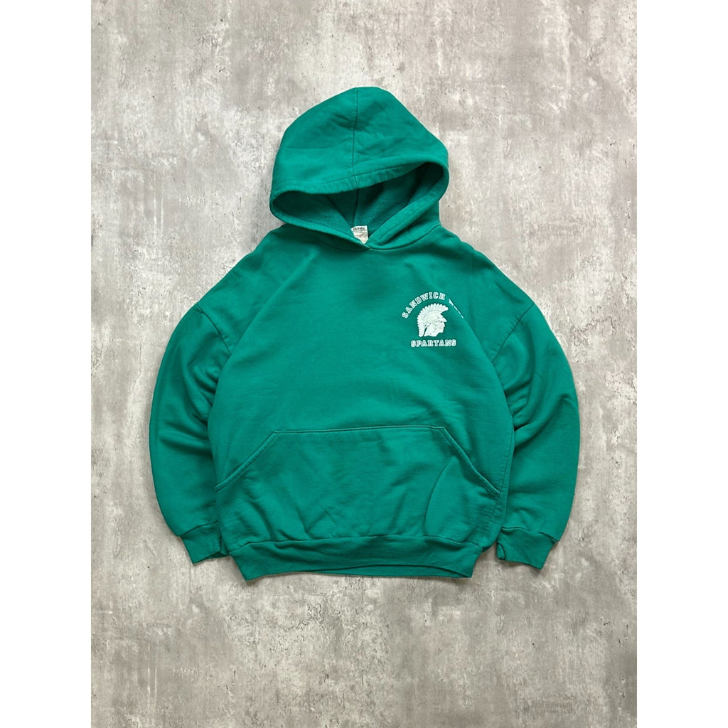 Vintage 90s Sandwich West Spartans Collegiate Hooded Sweatshirt Size Small