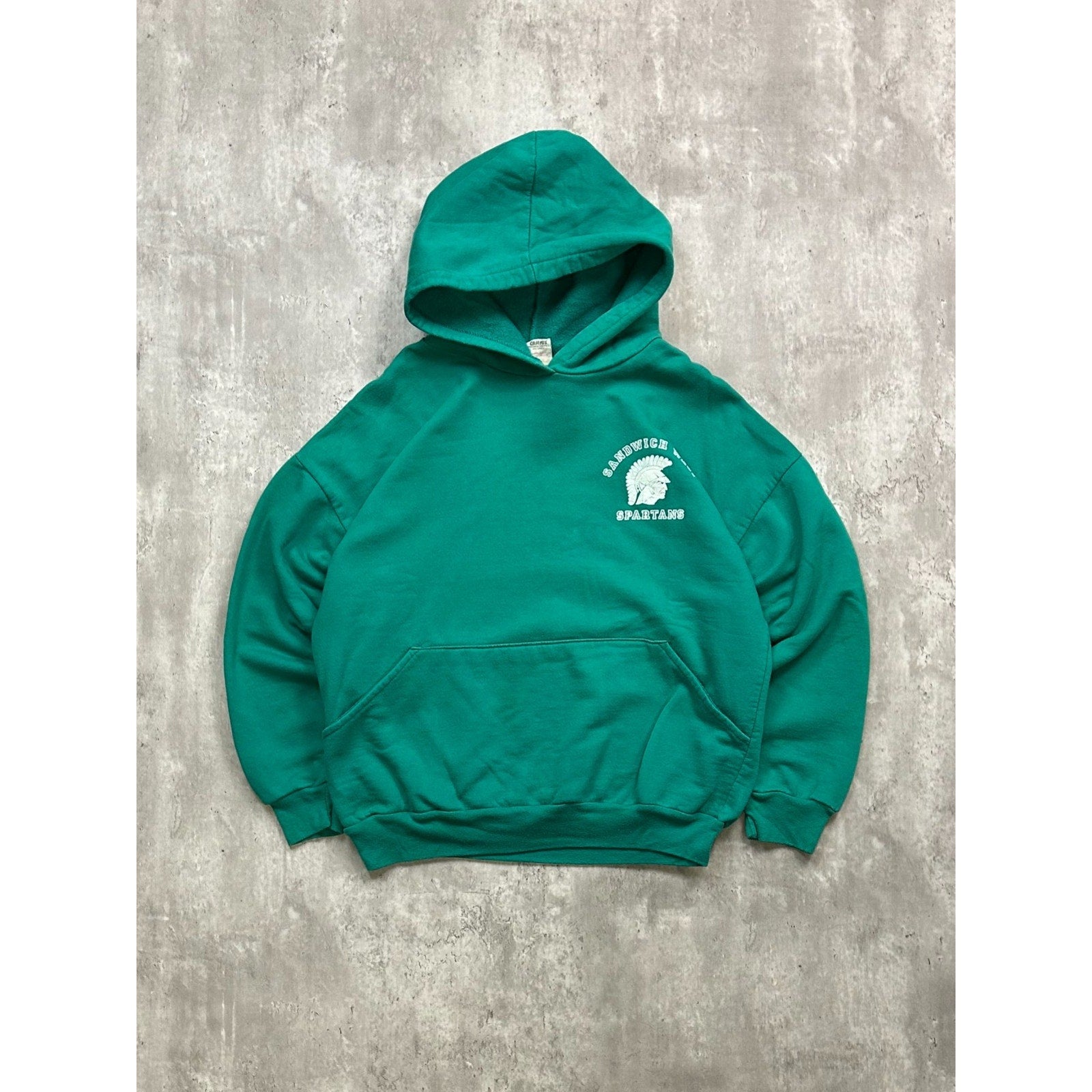 Vintage 90s Sandwich West Spartans Collegiate Hooded Sweatshirt Size Small